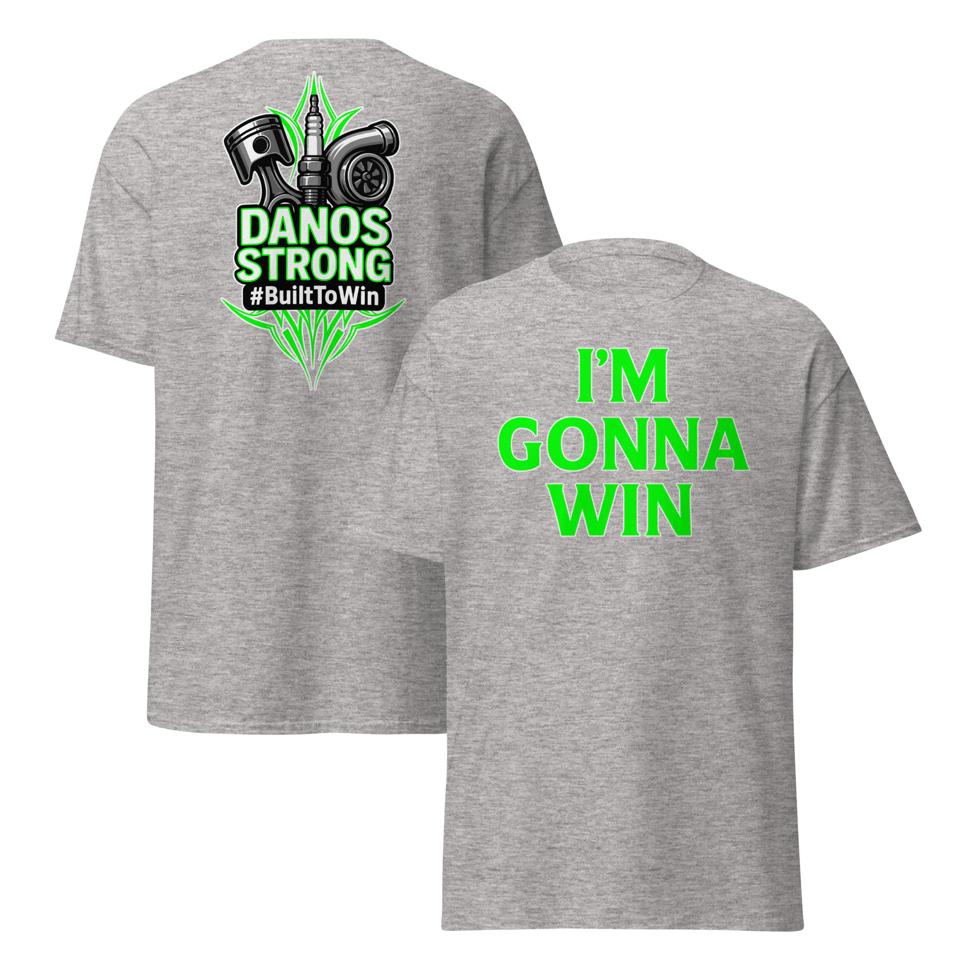 Danos Strong Sport Grey toddler tee - front & back